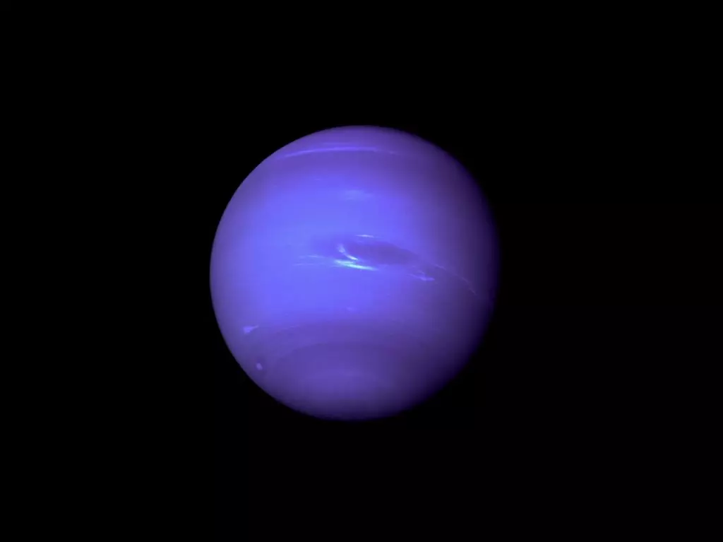 Neptune on a black background