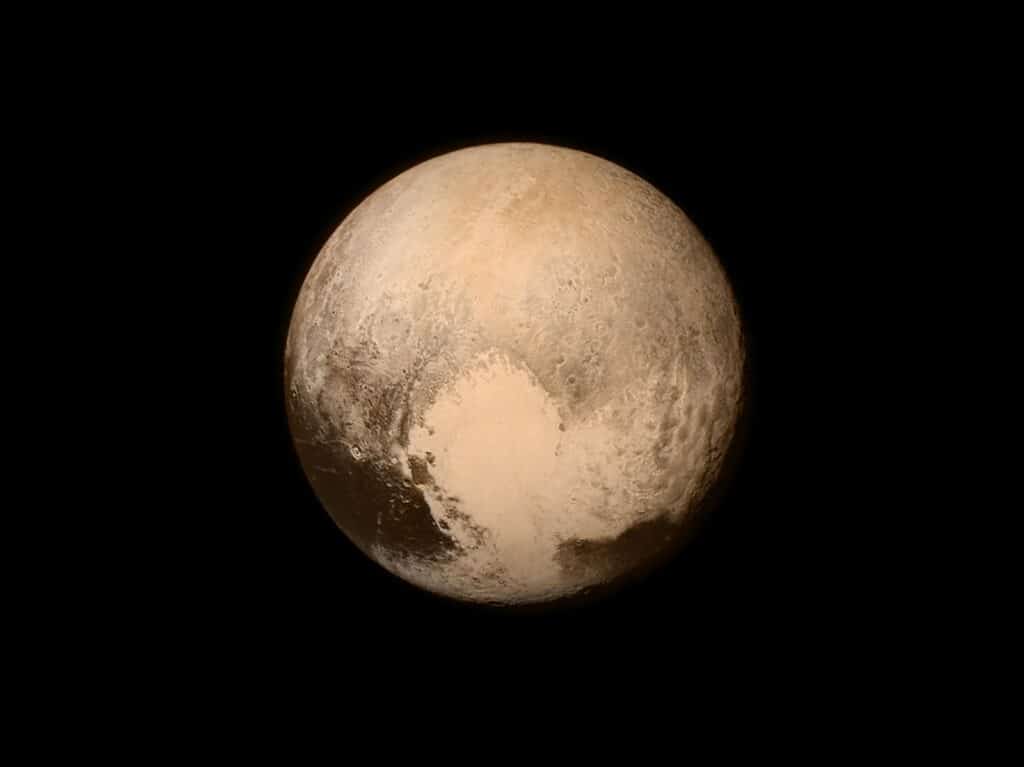 Pluto on a black background